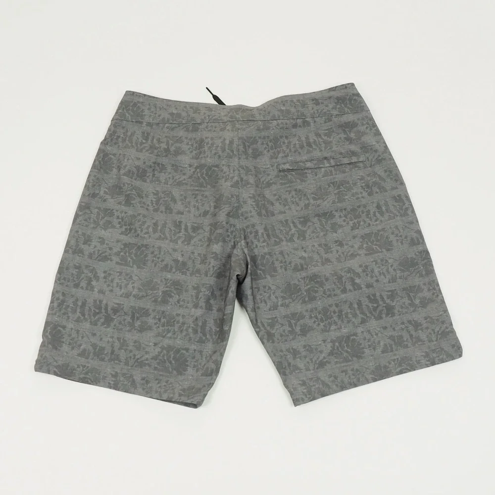 New Travis Mathew Board Shorts Mens 32 Gray AOP Print Surf Swim Swimsuit Beach